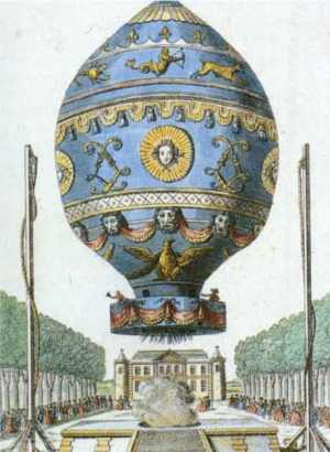 Balonul cu care a zburat Pilatre de Rozier in 1783
